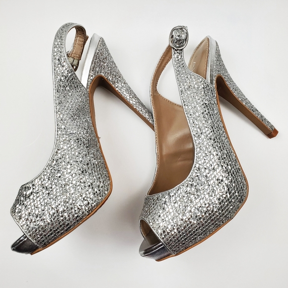 Aldo Silver Gray High Heels Sandals - Picture 5 of 11